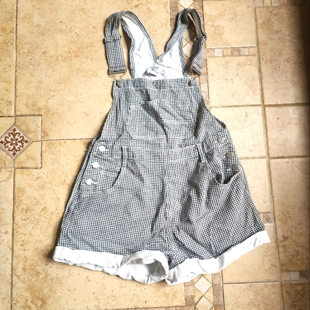 Princess Polly Black and White Gingham Women Overalls
